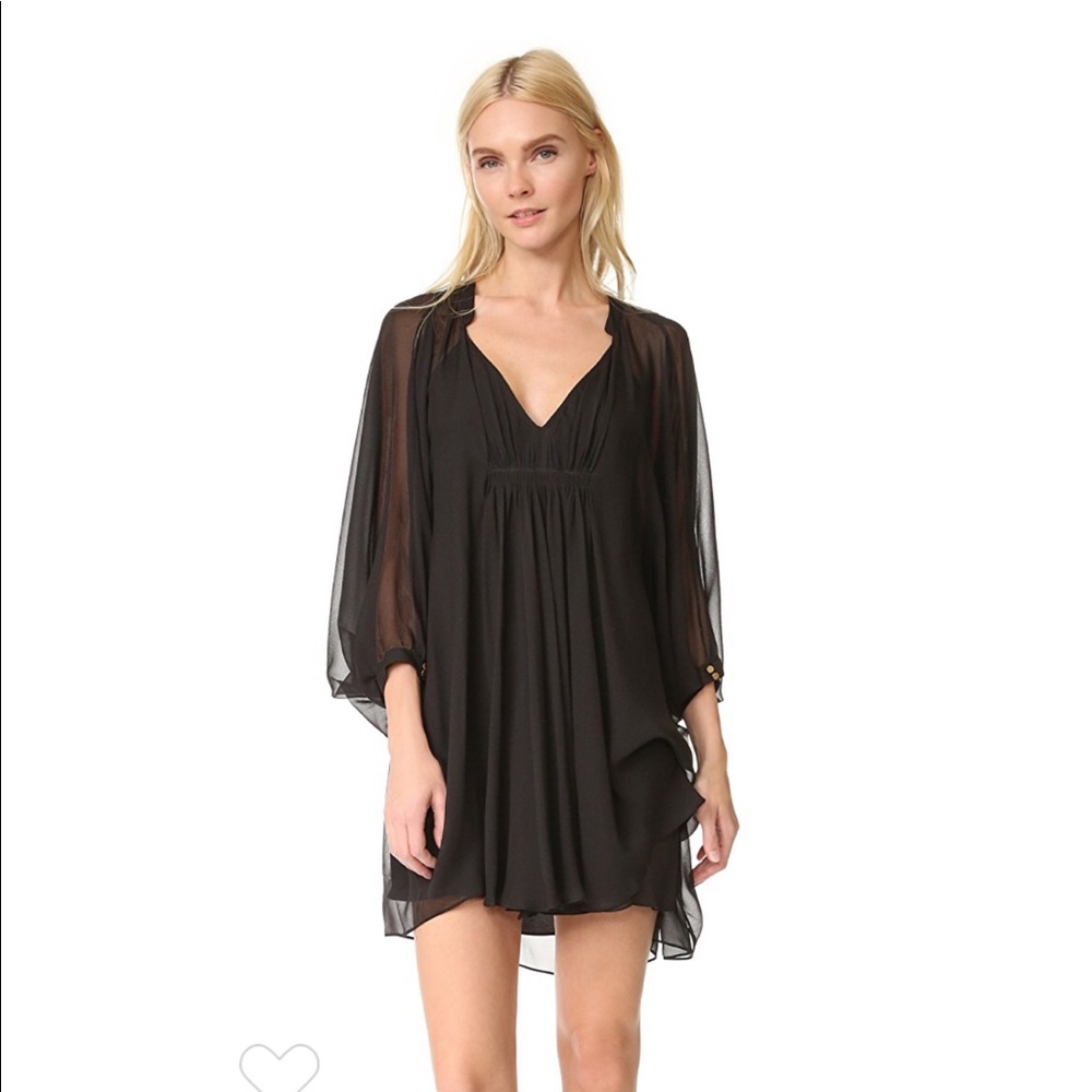 Diane von Furstenburg Fleurette Black Silk Dress